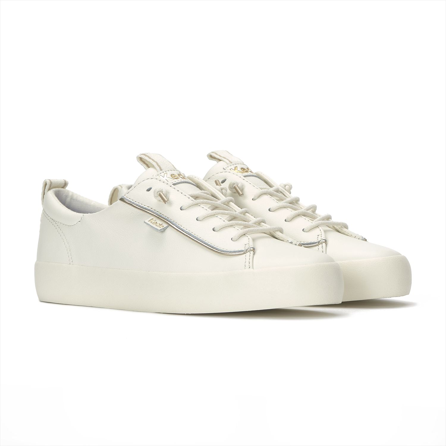【Keds 公式】KICKBACK PREMIUM LEATHER POP BINDING【ケッズ 公式】キックバック プレミアム レザー ポップ バインディング Keds ケッズ シューズ・靴 スニーカー イーグレット/ゴールド WH68877