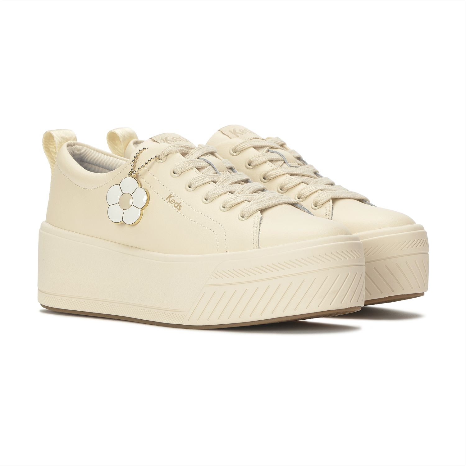樂天商城 - 【Keds 公式】SKYLER LEATHER DAISY CHARM【ケッズ 公式】スカイラー レザー デイジー チャーム Keds ケッズ シューズ・靴 スニーカー パーチメント WH69256