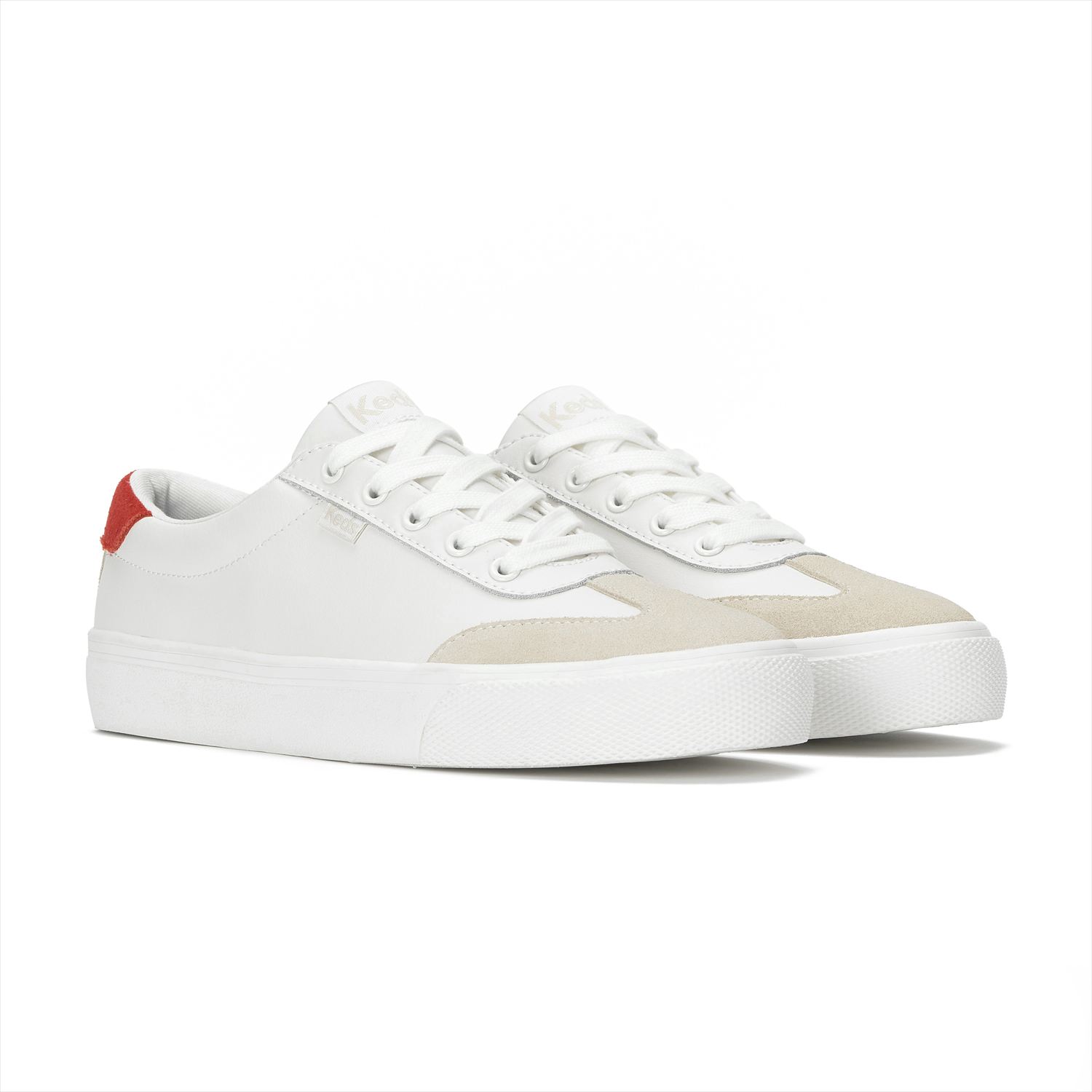 乐天商城 - 【Keds 公式】JUMP KICK T-TOE LEATHER/SUEDE【ケッズ 公式】ジャンプ キック T-トゥ レザー/スエード Keds ケッズ シューズ・靴 スニーカー スノーホワイト/レッド/パーチメント WH69376
