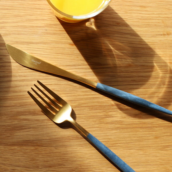 【クチポール10%OFF】クチポール　ゴア・ブルー　ゴールド　デザートナイフ　/　Cutipol　GOA-Blue/　【6点までネコポス可】【正規輸入品】 カトラリー ギフト プレゼント 結婚祝い 新築祝い おしゃれ