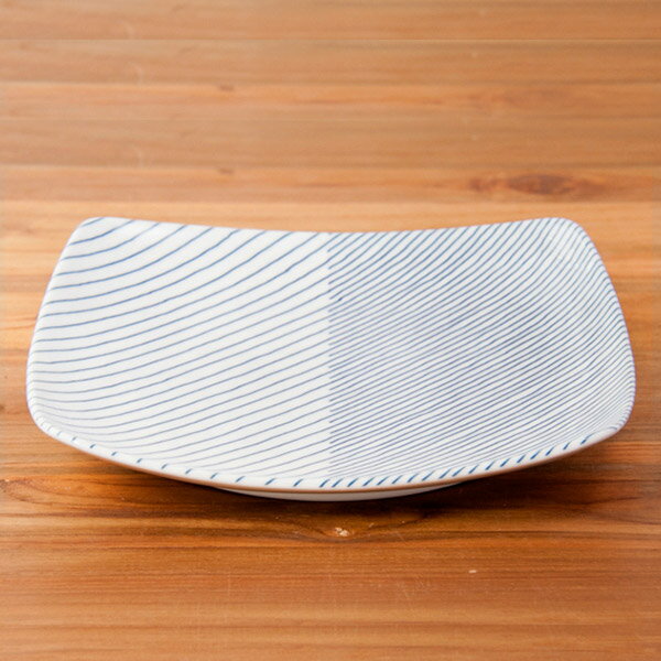 白山陶器 重ね縞 反角多用皿 / HAKUSAN...の商品画像