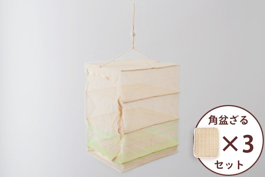 干し野菜セット 干しかごM&角盆ざる33cm