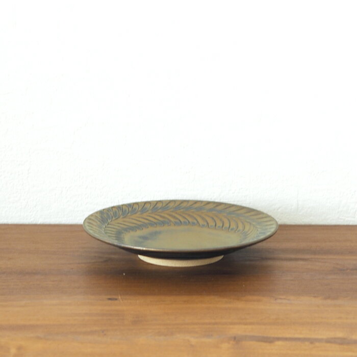 市野耕マンガン釉5寸葉紋皿/和食器...