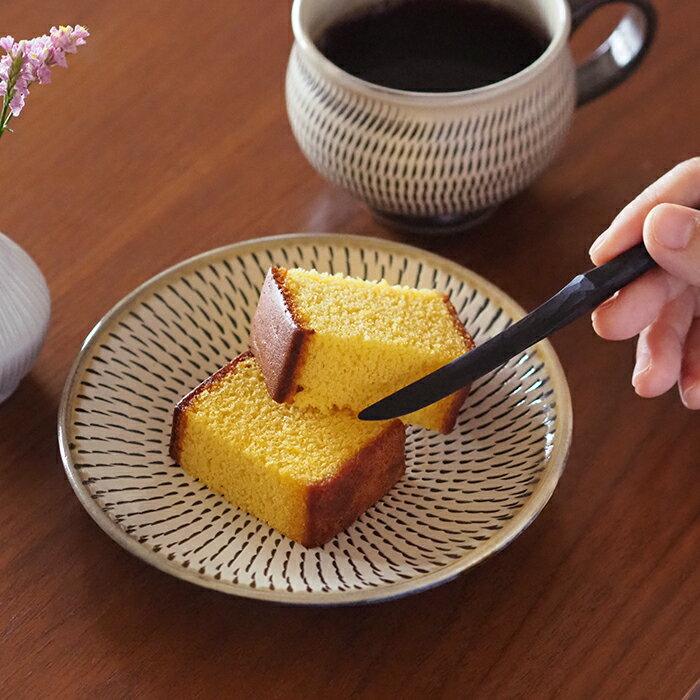小鹿田焼　小袋窯　5寸皿　飛びかんな　/　小鹿田焼 おんたやき おんた焼 和食器 陶器 取り皿 中皿 ケーキ皿 プレート15cm 飛びカンナ 飛び鉋 ギフト プレゼントのサムネイル