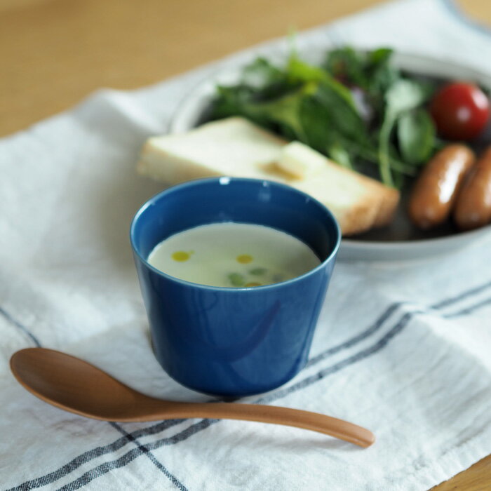 yumiko　iihoshi　porcelain　×　木村硝子店　dishes　cup　M　ink blue　/　ディシィーズ　インクブルー　/　スープカップ そば猪口 茶碗蒸し 小鉢 ギフト レンジ可 食洗機可のサムネイル