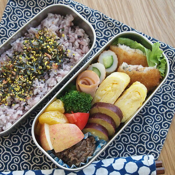 工房アイザワ 角長ランチボックス 2段 /弁当 お弁当 新生活 日本製 国産 男性 女性 大人 高校生 丈夫 強い 錆びない プレゼント ギフト 二段 ステンレ...