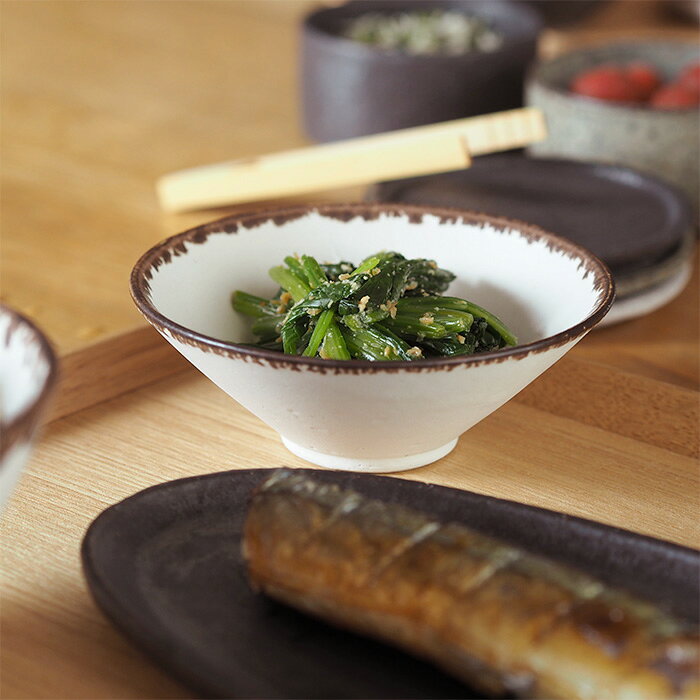 飯高幸作　小鉢　白フチ茶 　/　 kousha ceramic works　/　小鉢 ボウル 小付鉢 取り鉢 副菜 フルーツ 笠間焼 和食器 飯高幸作 作家もの ギフト プレゼント 日本製 prokitchen-10021694 プロキッチン サンプル画像2