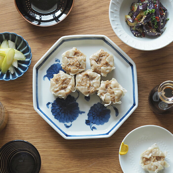 【5日限定 クーポン対象】【お買い物マラソン P7倍】九谷青窯　高原真由美　濃菊　八角皿　/　九谷 和食器 九谷焼 和食器 作家もの 染付 磁器のサムネイル