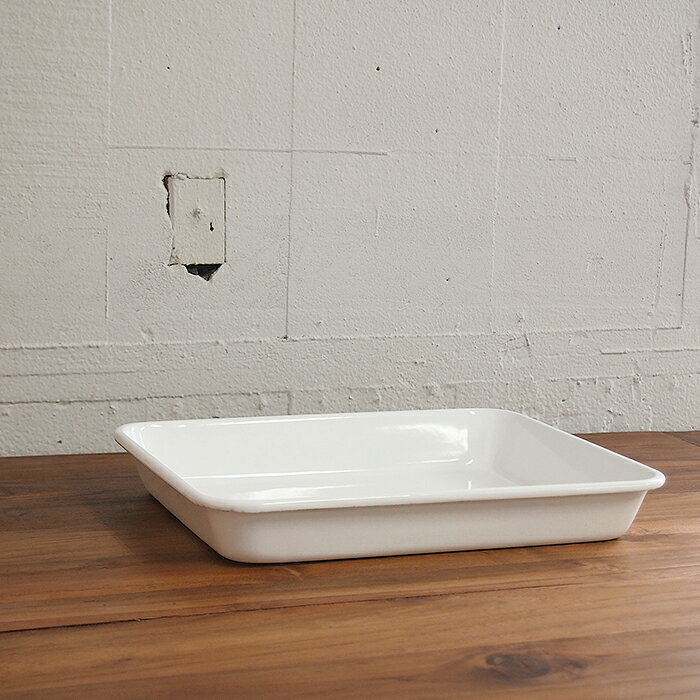 【お買い物マラソン クーポン対象】野田琺瑯 バット 全白 15取 / ほうろう ホーロー ホワイト 296×235 日本製 オーブン お菓子 直火 調理 ラザニア 料理 枚取