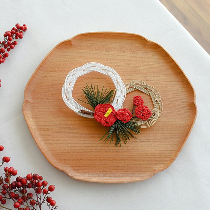 水引 正月飾り うめ 満開 / KYOTO TSUNAGU WORKS【2点までネコポス可】 / お正月飾り 水引リース 玄関飾り 梅モチーフ 和モダン 手作り コンパクト モダン【2512THX】