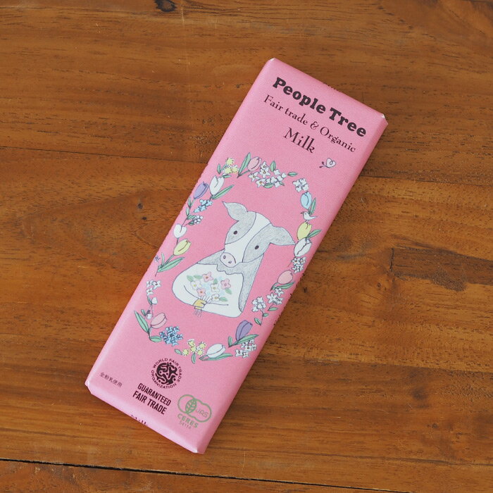 【秋冬限定】ピープルツリー　フェアトレードチョコ　板チョコ　オーガニック　ミルク　スペシャルパッケージ　/　People　Tree　【10点までネコポス可】有機JAS認証 チョコレート ミルクチョコ ギフト プレゼント 友チョコ ご褒美チョコ バレンタインのサムネイル