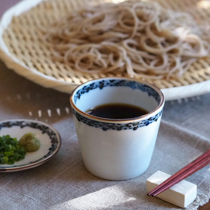 和食器 松助窯 手づくり 蕎麦の実の香り 5個セット トルコブルーマットウェーブ そば猪口 フリーカップ 湯のみ 陶器 おうち 食器 カフェ