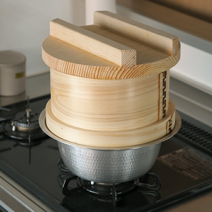 山一 特級和せいろ 24cm 井桁桟 身＆蓋セット / 国産 日本製 檜 ヒノキ ひのき せいろ 和蒸篭 和蒸籠 ..