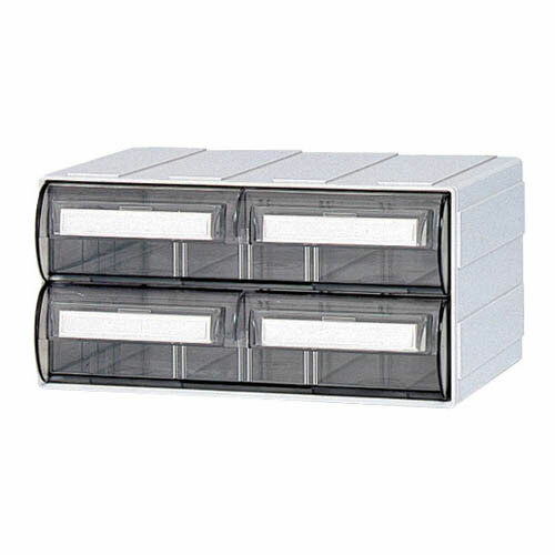カセッター A5サイズ以下(W248*D192*H125mm)引出上下2段 クリアー HA5-072
