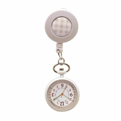 ナースウォッチ (リールクリップ付き) ホワイト GY017p-1