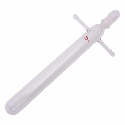 真空トラップ (硼珪酸ガラス-1) 捕集液排出口付ゴム止水平型 直径32*280mm