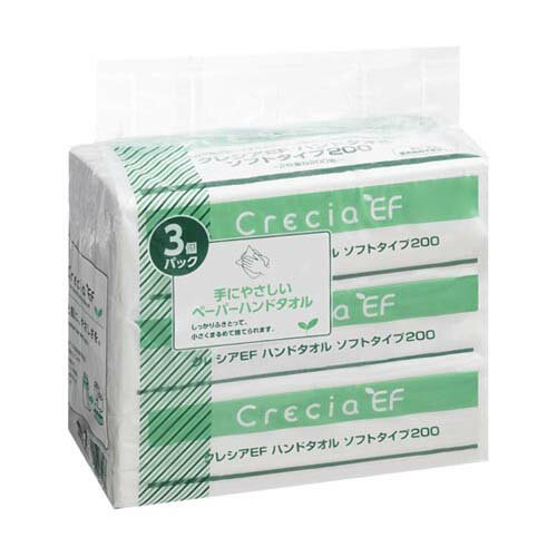 クレシアEFハンドタオル ソフトタイプ200 3個*10パック 37002