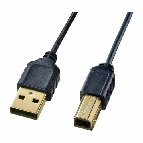 樂天商城 - 極細USBケーブル (USB2.0 A-Bタイプ) ブラック 約0.5m (SR間) KU20-SL05BKK