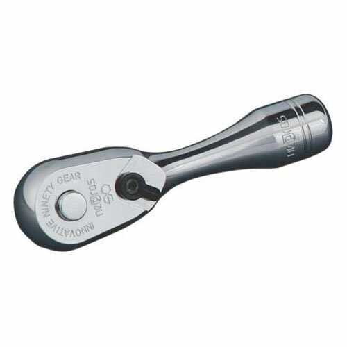 差込角6.3SQ ネプロス・ショートラチェットハンドル 90ギア 送り角度4 度 全長80mm NBR290S