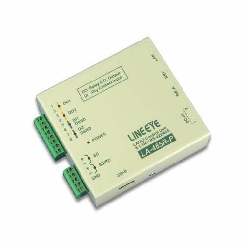 LAN接続型デジタルIOユニット+LAN＜=＞RS-422／485変換 リレー接点2出力／ドライ接点2入力 LA-485R-P