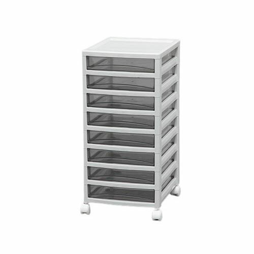 オフィスチェスト 浅8段 ライトグレー 320*390*631mm OCE-S800R