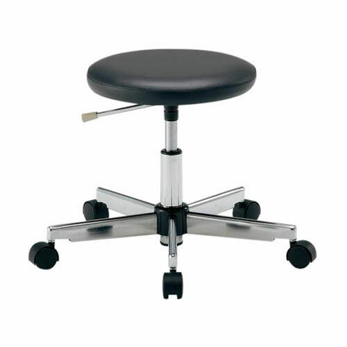 クリーンカラフルラウンドチェア (クラス100対応) 足掛リング無し ブラック LRC-BK