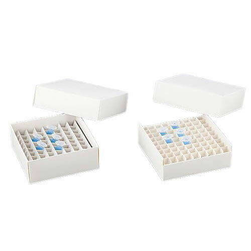 ●液体窒素内で使用できます。●仕切りが斜めですので、チューブのキャップが重ならず、スムーズな取り出しが可能です。●材質：耐水紙●適合チューブ容量：1.5〜2.0mL●適合チューブ径：直径13mm●底面番号付き●傾斜型●サイズ(mm)：149*185*50●チューブ架数(本)：100(10*10)●事業者向け商品です。リニューアルに伴い、パッケージ・内容等予告なく変更する場合がございます。予めご了承ください。広告文責：楽天グループ株式会社050-5212-8316