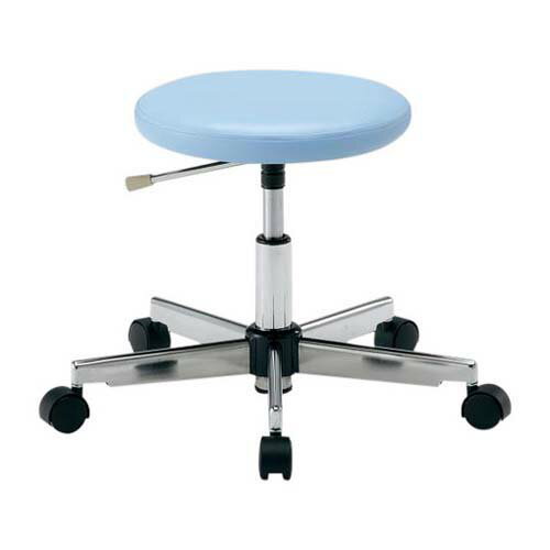 クリーンカラフルラウンドチェア (クラス100対応) 足掛リング無し ブルー LRC-B