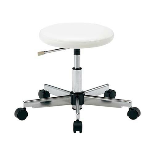 クリーンカラフルラウンドチェア (クラス100対応) 足掛リング無し ホワイト LRC-W