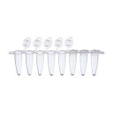 0.2mL PCR8連チューブ フラットキャップ付 137-231C