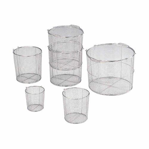 ステンレス丸型洗浄カゴ (テーパ付き) 直径150 (直径125) *150mm 小