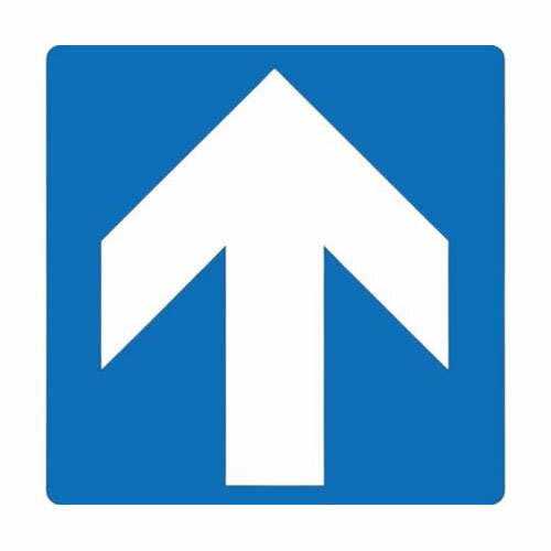 階段蹴込み板用標示ステッカー 矢印 STPS-6 青 100*100mm 4枚組 エンビ 404106