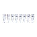 0.2mL PCR8連チューブ+8連ドームキャップ セット 1箱 (120ストリップ入) 137-532C