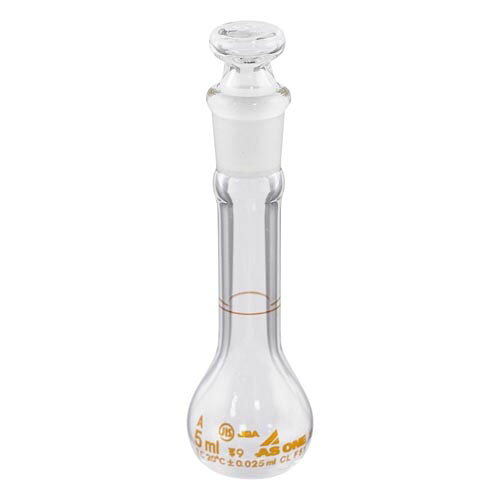 メスフラスコ 白 5mL 校正証明書付