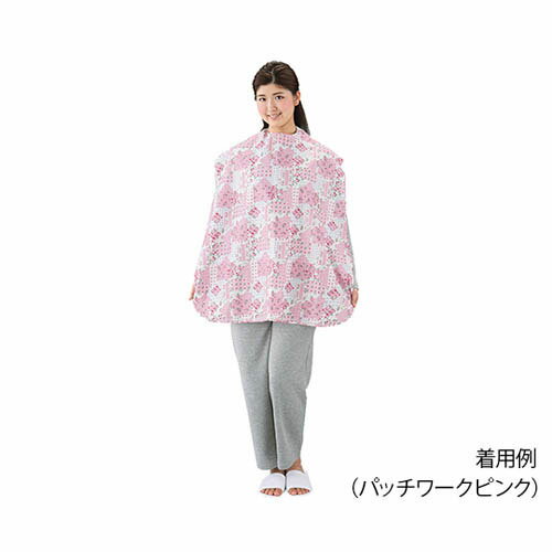 さわやか食事用エプロン パッチワーク ピンク