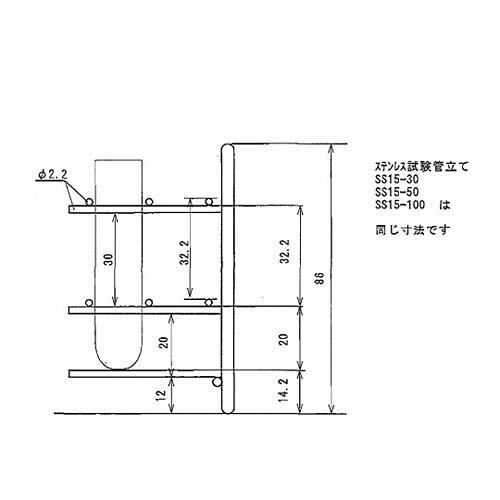 Pro Lab. & Healthcare Shopのステンレス製試験管立 直径15mm 3*10配列 SS15-30｜アングル2