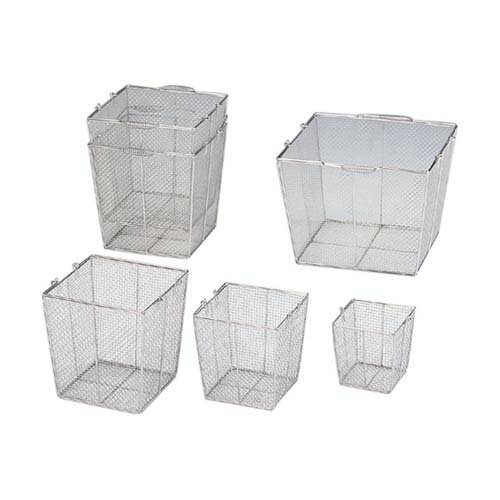 ステンレス角型洗浄カゴ (テーパ付き) 200角 (160角) *200mm 中