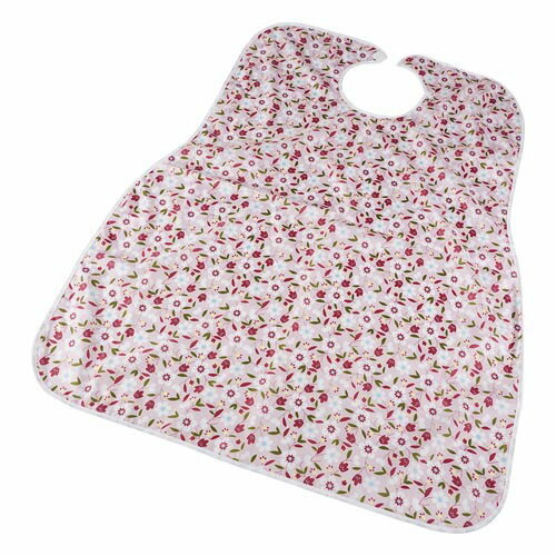 食事用エプロン 花ピンク 2500