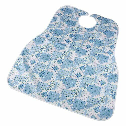 食事用エプロン 小花サックス 2500