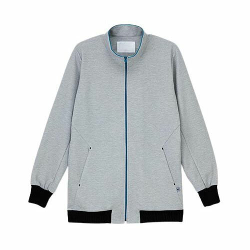 ジップアップブルゾン グレー+ターコイズ M TJ-2000