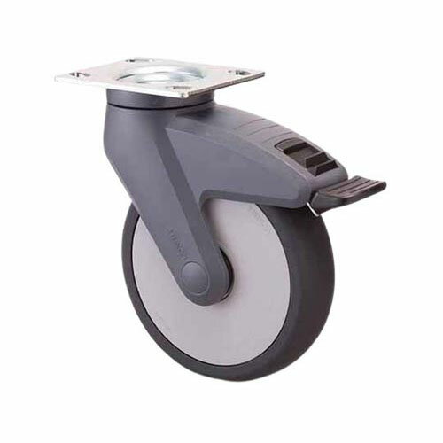 医療機器用デザインキャスター 単輪直径125 プレート式 自在3wayストッパー付き 2.JKO.NBA