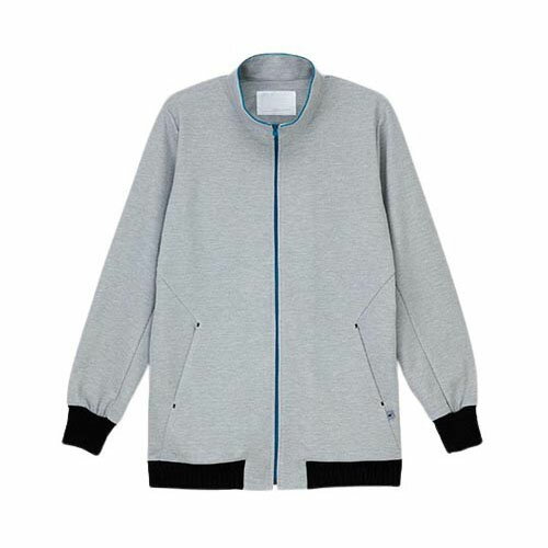 ジップアップブルゾン グレー+ターコイズ LL TJ-2000