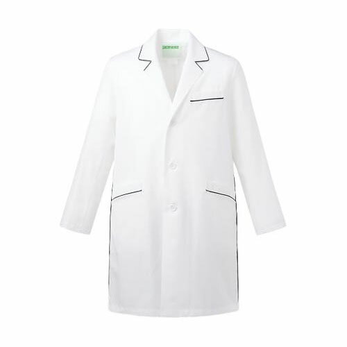 メンズコート診察衣ハーフ丈 オフホワイトxネイビー LL 114-18 LL