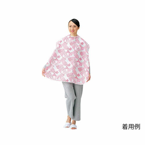 食事用エプロン (超撥水) ピンク花柄