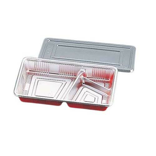 仕切付弁当容器 透明蓋付 (100セット入) LC-8P