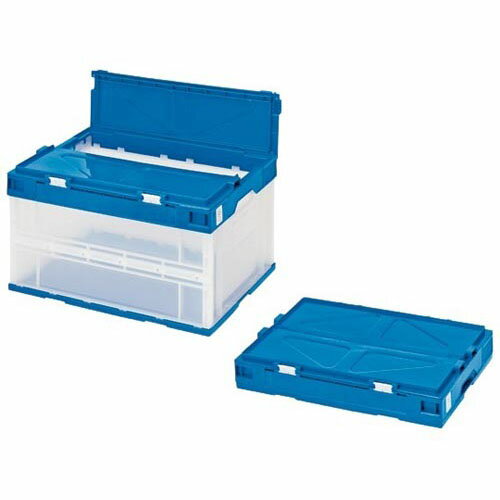 エコタイプオリタタミコンテナ 50L フタ一体型 透明タイプ 1個 STSF5DB