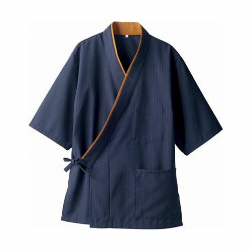 はっぴ 兼用 7分袖 紺／芥子 L 3-525 L