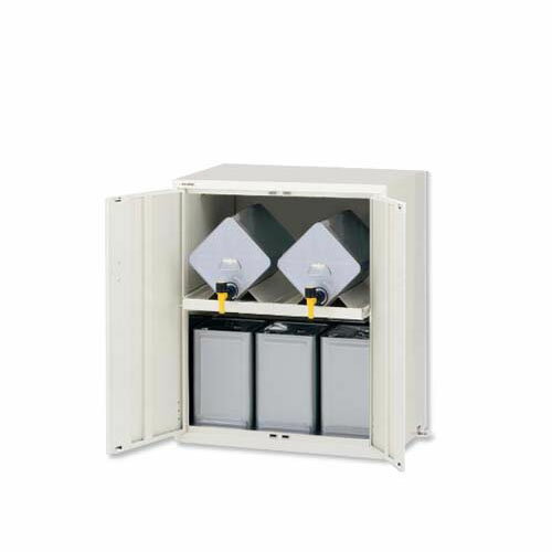 ラボサーバーラック (薬品保管庫・一斗缶用) スチール製 2列1段 LSR-W-T