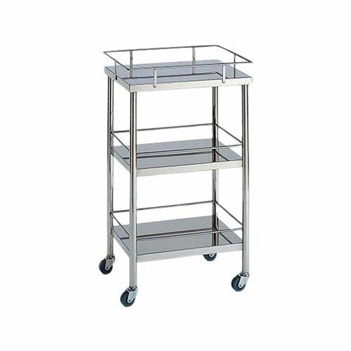 ステンレスワゴン 機械卓子M (4方枠付) 3段 ステンレスワゴンMA-3Q-M