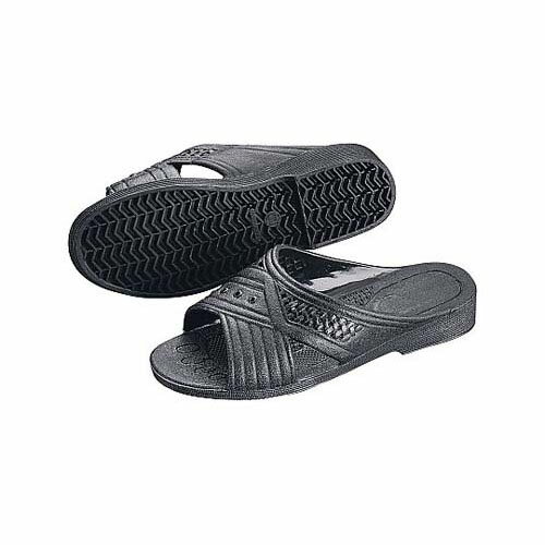 紳士シャワーサンダル 前あき LL ブラック